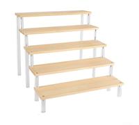 Étagère échelle en bois avec étagères en acrylique pour l'organisation de la maison et les objets de collection, bois rustique pour figurines, cosmétiques, desserts, étagère de rangement facile à