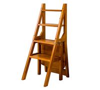 Étagère-échelle Pliante en Bois à 4 marches, Blanche, idéale pour la Cuisine et Le Bureau.