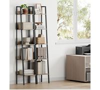 Étagère Échelle - VASAGLE - Bibliothèque à 5 Niveaux - Marron Camel et Noir - Industriel - Loft