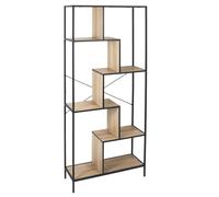 Etagère Edison structure métal noir plateau bois L. 80 x P. 30 x H. 180 cm