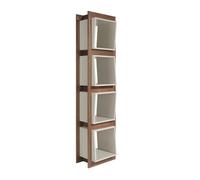 Étagère effet bois noyer et cubes gris