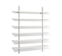 Étagère Eiermann 140 cm Richard Lampert H200 Melamin Blanc Acier inoxydable - LAMPERT REGAL 140 200 WEISS EDELSTAHL