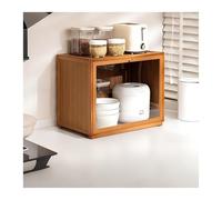 Étagère Empilable Bibliothèque, Vitrine Pour Collection, Etagere Rangement En Bambou, Vitrine Transparente Vitrine Bibliotheque Résistant À La Poussière Idéal Pour La Maison(Brown,50 * 33 * 40cm)