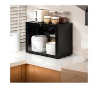 Étagère Empilable Bibliothèque, Vitrine Pour Collection, Etagere Rangement En Bambou, Vitrine Transparente Vitrine Bibliotheque Résistant À La Poussière Idéal Pour La Maison(Noir,50 * 33 * 40cm)