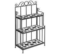 Étagère en Acier 3 Niveaux Bibliothèque Étagère de Rangement 115 x 58 x 30 cm Meuble intérieur extérieur Maison