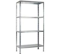 Étagère en acier galvanisé argenté Schulte Regalwelt Powermax H. 180 x L. 80 x P. 40 cm