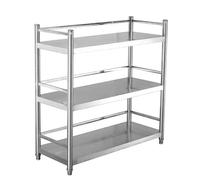 Étagère en acier inoxydable 304, étagère de rangement réglable à 3 niveaux, supporte jusqu'à 60 kg par niveau, autoportante idéale pour cuisine, bureaux, garages et l'extérieur(100x45x100cm)