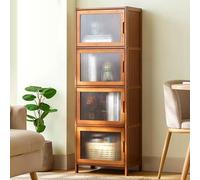 Étagère en acrylique avec base en bois - Organiseur à étages pour objets de collection, porte magnétique anti-poussière et accès indépendant, décoration d'intérieur élégante