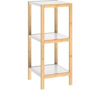 Casaria Étagère en Bambou 3 Niveaux Meuble de Rangement avec tablettes Blanches Charge Max. 30 kg Maison intérieur Salle de Bain