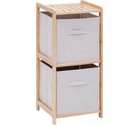 Etagère en bambou TIDY avec deux boîtes en tissu, 34,7 x 33 x 77,5 cm