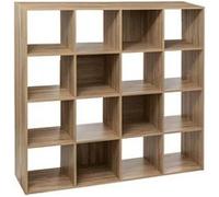 Vente-unique Étagère en bois Mix 'n Modul 16 cases effet chêne naturel 15 mm