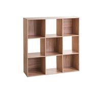 Etagère en bois 9 cases mix coloris chêne naturel