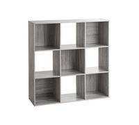 Etagère en bois 9 cases mix coloris gris