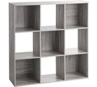 Étagère en Bois 9 Compartiments - Gris Mélangé
