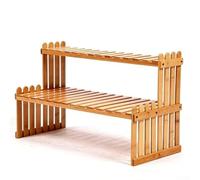 Étagère en bois à 2 niveaux pour plantes de bureau avec structure d'escalier soutenant les pots de fleurs et les petits articles ménagers pour un affichage organisé (47 cm)