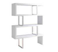 Étagère en bois blanc et acier chromé
