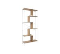 - Etagère en bois et métal EDISON - H. 180 cm - Blanc et marron - EDISON