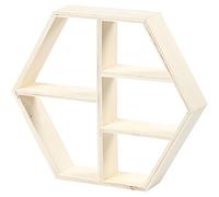 Etagère en bois, Etagère exagonale, h: 25 cm, l: 28,5 cm, triplex, 1pièce, profondeur 5 cm