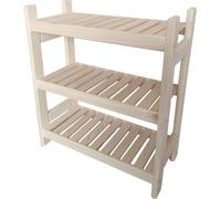 Étagère en bois Étagère sur pied Modulaire Empilable Étagère de cave Étagère de ménage Pin profondeur 25 cm largeur 44 cm hauteur 60 cm 3 étagères
