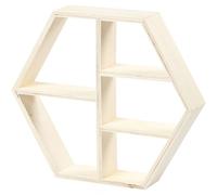 Étagère en bois, hexagonale, H 25 cm, L 28,5 cm, contreplaqué, 1pc, profondeur 5 cm