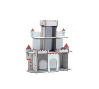 Etagère Murale En Bois Forme Château Imprimé Géométrique 52x54x15.5cm Arthur