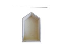 Etagère en bois maison 30,5 x 18 x 10 cm Beige