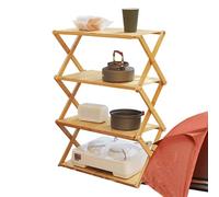 Étagère en Bois Pliable, De Table Camping Support Fleurs pour Multicouche D'intérieur, Chaussures Stand Rangement Plein Air Plateau