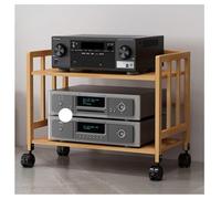 Étagère en bois pour lecteur DVD avec support mobile à 2 niveaux pour le salon ou le bureau, étagères d'angle pour TV, stéréo, meuble mural, étagère flottante, 53 cm de hauteur x 55 cm