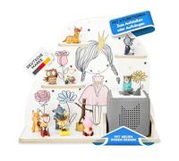 étagère en Bois stastecken I Convient pour Toniebox et Tonies I Rangement Parfait pour Tonie dans la Chambre des Enfants I À Installer ou à Suspendre (Flower Princess, Moyen)