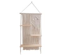 Étagère en Corde - Étagère à Suspendre Simple à 3 Niveaux en - Décoration Murale en, présentoir de Rangement, Support de Suspension en Corde, décoration d'intérieur Rustique pour Salon