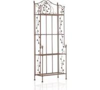 CLP Etagère en Fer Forgé Arona Stable Et Robuste I Etagère De Rangement Pliable I Rangement pour Plantes Epices Décoration Hauteur 158 cm, Couleur:Marron Antique