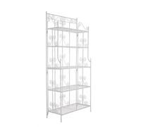 CLP Étagère sur Pied Ciara I Étagère métallique pour Plantes de Style campagnard I 5 étagères Pliables | Couleur Blanc