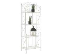 CLP Etagère en Fer Forgé Arona Stable Et Robuste I Etagère De Rangement Pliable I Rangement pour Plantes Epices Décoration Hauteur 158 cm, Couleur:Blanc