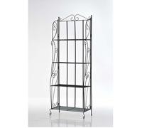 CLP Étagère de rangement Lea – pliable 4 niveaux en métal, très stable Noir 160×60×30 cm
