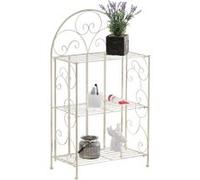 CLP Étagère Rosa | Style Maison de Campagne | Étagère Pliante en Fer avec 3 Niveaux | Disponible en Plusieurs Couleurs, Couleur:crème Antique