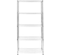 Étagère en fil métallique 5 niveaux Étagère de rangement en métal Multifonctionnelle Cuisine Bureau