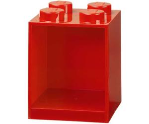 Etagère en forme de brique Lego carrée 4 tenons - Rouge