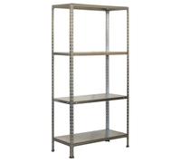 Simon Rack Étagères de Rangement, 150 x 110 x 30 cm, (H x l x L), Étagère métallique, 4 étagères, 60 kg de Point Flexion, Acier galvanisé, galvanisé - Ecoclick