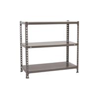 Étagère en kit charge légère sans vis 900x1100x300 - 3 niveaux Gris - SIMON RACK - 8435104955727