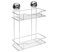 Étagère en Métal à Ventouse "2 Étages" 33cm Argent