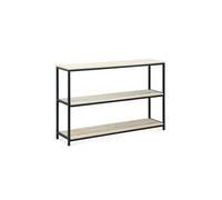 | Etagère en métal noir et décor bois - Loft - bibliothèque 3 niveaux 120x30x80cm