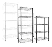 Étagère en métal Rocky 4-5 Étagères Noir 55 x 35 x 110 cm | Charge Max : 250 kg