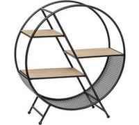 Atmosphera Étagère Timeo ronde sur pied noir D50 cm