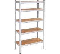 SPRINGOS Étagère de garage en métal 90 x 180 x 40 cm 5 étagères Argenté