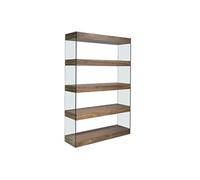 Etagère en noyer et verre 3091C, 122 x 38 x 183 cm. -