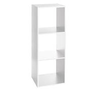 Etagère en panneaux de particules 3 cases blanc - Dim : L.34,4 x P.32 x H.100,5 cm -PEGANE