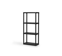 Etagère en plastique 4 étagères capacité 80 kg entrepôt à domicile 60x30x133cm Plasty4