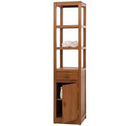 Étagère en teck HWC-M86, armoire de salle de bain Étagère de salle de bain, teck de haute qualité B-Grade (bois de coeur, 20-30 ans), 180x40cm Marron