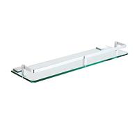 Étagère en Verre de Salle de Bain avec Cadre en Aluminium Spatial Support de Salle de Douche Mural en Verre trempé avec façade de Miroir monocouche pour Le Rangement de la Salle de Bain (Cou