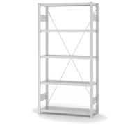 Étagère encastrable H 2500 x l 1000 x P 400 mm Étagère de base 6 compartiments Charge maximale 145 kg Blanc Convient à un usage alimentaire